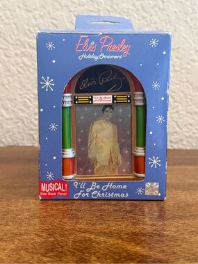 Elvis Presley Holiday Hologram  Ornament Musical I'll Be Home For Christmas 2004